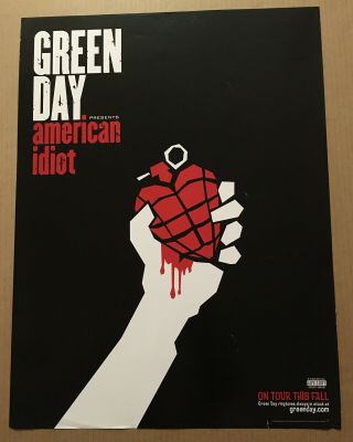 Green Day Rare 2004 Tour Promo Poster For Idiot Cd Usa 18x24 Never Displayed
