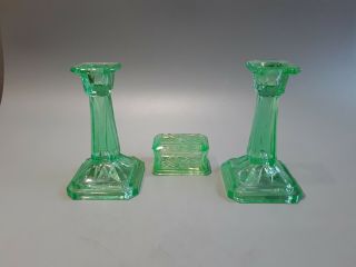 Uranium glass candlesticks 2
