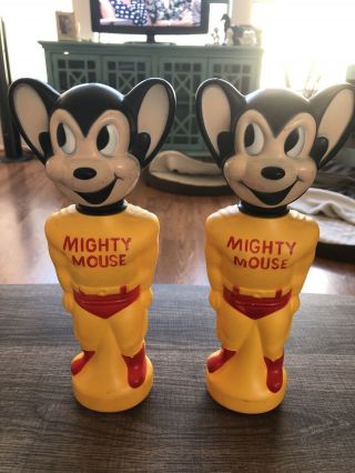Vintage 1965 Mighty Mouse Soaky Figural Soap Containter