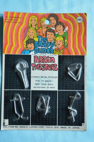 Vintage The Brady Bunch 1973 Brain Twisters Puzzles Larami Corp.  Moc Ultra Rare