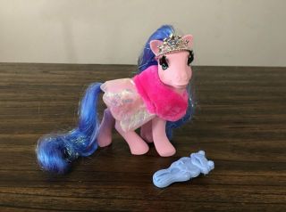 G1 Vintage Mlp My Little Pony/ponies Pink Eyelash Princess W/cape,  Tiara,  Brush