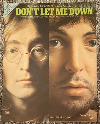 The Beatles Usa 1968 Sheet Music Don’t Let Me Down Maclen Music