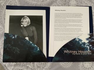 Rare Whitney Houston Press Kit With Photo And Two Slides From 1998