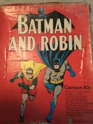 Vintage 1966 Batman And Robin Cartoon Kit Colorforms Toy Nc Rare