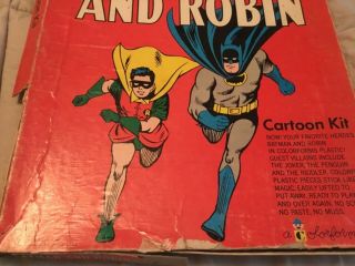 Vintage 1966 Batman and robin Cartoon Kit Colorforms Toy NC RARE 3