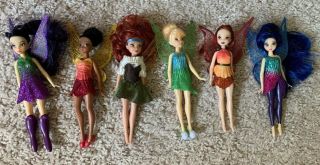 Tinker Bell Pirate Fairy Mini 6 Doll Set Zarina Fawn Silvermist Vidia Disney
