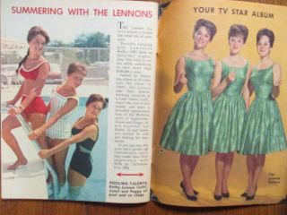 June 22,  1965 Washington Evening Star Tv Mag (the Lennon Sisters/julienne Marie)