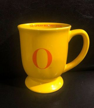 The Oprah Winfrey Show Tv Mug Coffee Tea Cup Yellow With Orange Lettering