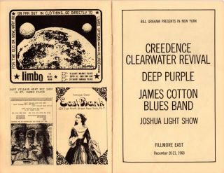 Creedence - Deep Purple - James Cotton Fillmore East Program 1968