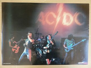 Rare Ac/dc Live Stage 1980 Vintage Music Poster