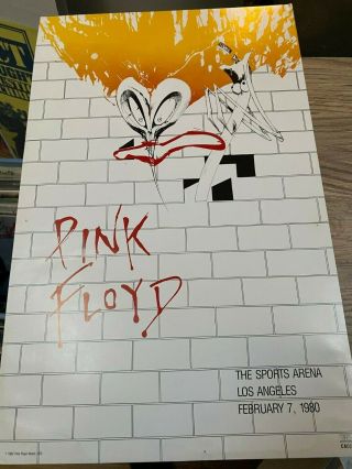 Pink Floyd - The Wall Tour Poster La,  Ca Feb 7,  1980 Small Stains/ Pin Holes
