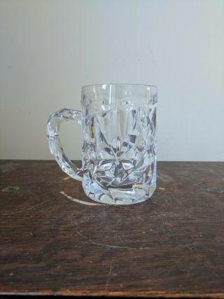 Tiffany & Co.  Crystal Rock Cut Beer Mug Cup Stein Signed