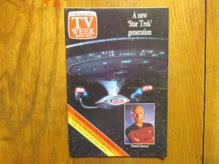 1987 Philadelphia Inquirer Tv Week (star Trek:the Next Generation/patrick Stewart