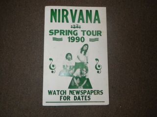 Rare Nirvana 1990 Spring Tour Promotional Concert Poster