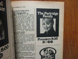1970 Tv Guide (partridge Family & Odd Couple Debut/mary Tyler Moore/laurie Prange