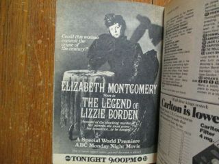 2/1975 Tv Guide Mag (elizabeth Montgomery/lizzie Borden/cher/linda Blair/sarah T