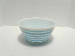 Vintage Pyrex Mixing Bowl 1.  5 Quart Blue Stripes