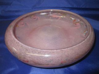 Scottish Strathearn Lilac Art Glass Bowl Leaping Salmon Mark