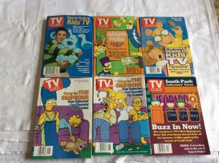 Tv Guides 1998 The Simpsons,  Arthur,  South Park,  Blues Clues