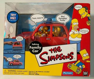 The Simpsons World Of Springfield Talking Family Car By Playmates Rare