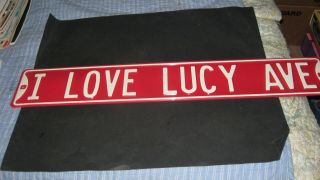 " I Love Lucy " Ave Metal Street Sign Wall Hanging Heavy Collectible Tv Memorabi