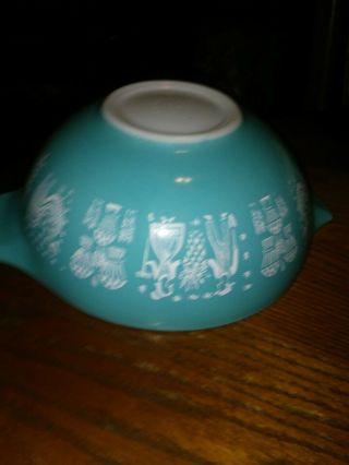 Vintage Pyrex 4 Qt.  Cinderella Bowl Amish Butterprint Turquoise Blue 444