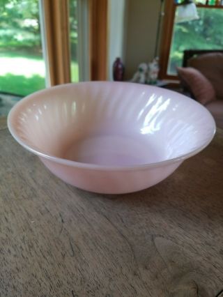Vintage Fire King Pink Swirl Serving Bowl 8 1/4 " Made In Usa