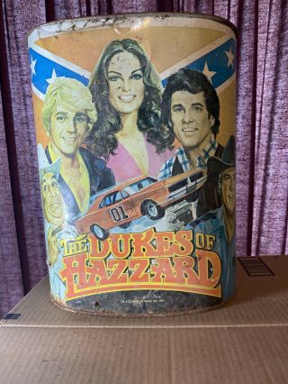 Vintage Dukes Of Hazzard Metal Trash Can 1981