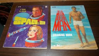 1974 The Six Million Dollar Man & 1975 Space 1999 Coloring Books