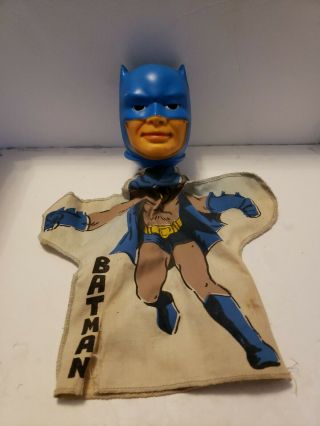 135f - 1 Vintage 1966 Batman Hand Puppet By Ideal Toys