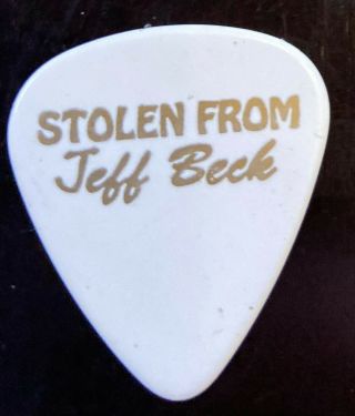 Jeff Beck Guitar Pick - White - " Stolen From Jeff Beck " - Ernie Ball