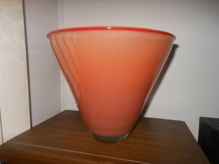 Henry Dean Signed Hand Crafted Blown Modernist Studio Art Glass Vase