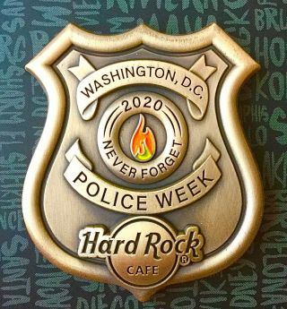 2020 Hard Rock Cafe Washington Dc 3d Police Week Never Forget Badge Le Pin
