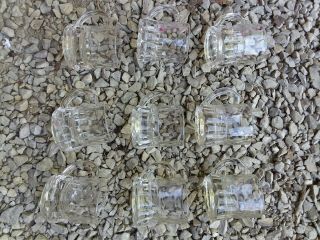 Vtg Federal Glass Clear Mini Root Beer Mug Shot Glass F Shield Set Of 9 Man Cave