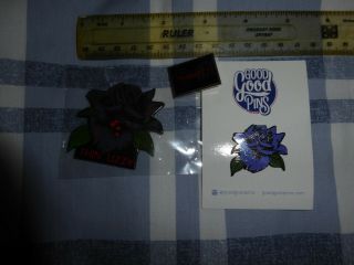 Thin Lizzy 3 Black Rose Badges