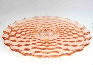 Vintage Indiana Glass Whitehall 3 Footed Pink Depression Cake Plate Stand