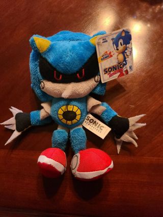 Rare Jazwares Metal Sonic Plush,  A Sonic The Hedgehog Stuffed Toy ©sega