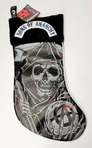 Nwt Sons Of Anarchy Soa Christmas Stocking Biker Holiday Motorcycle Skull Reaper