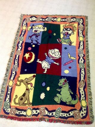 Vintage Northwest Company Rugrats Viacom Tapestry Throw Blanket Rare