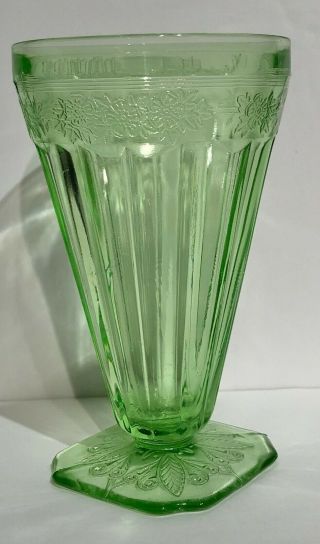 Vintage Green Depression Glass Tumbler Adam,  Jeannette Glass Company 1932 - 1934