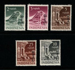 Opc 1954 Indonesia Riau Archipelago Sc 18 - 22 Mnh 41418