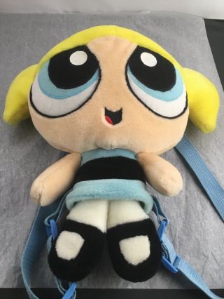 Vintage 2000 The Powerpuff Girls Bubbles Backpack Plush Stuffed Toy Doll 12 "