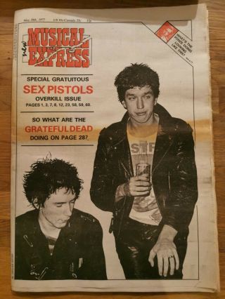 Nme Newspaper May 28th 1977 Sex Pistols Cover