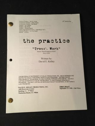 1998 The Practice Tv Show Season 3 Episode Script " Trench Work " 20th Ce
