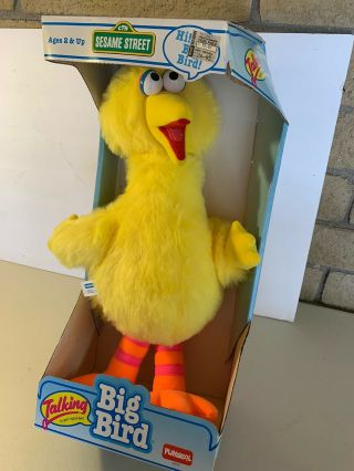1986 Playskool Talking Big Bird Plush.  Box Slightly In Storage.