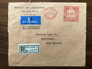 China Hognkong Old Cover Registered Hong Kong To Germany 1967