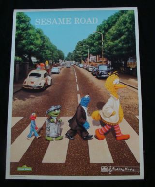 Sesame Street Album Poster Sesame Road Abbey Road Parody 1990 Ctw
