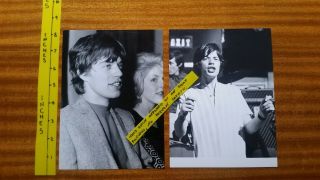 Rolling Stones Mick Jagger Two Old B&w Photos 8 " X 6 " Circa 1960 