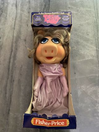 Vintage 1977 Fisher Price 855 Muppets Miss Piggy Hand Puppet Jim Henson W/box