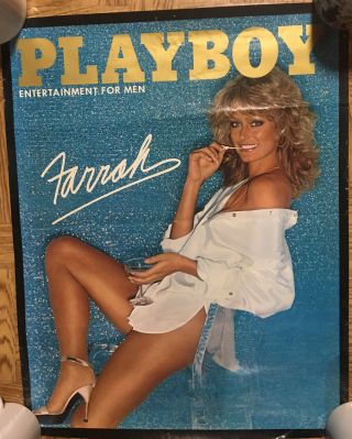 Vintage Playboy Farrah Fawcett Poster - 18” X 23”
